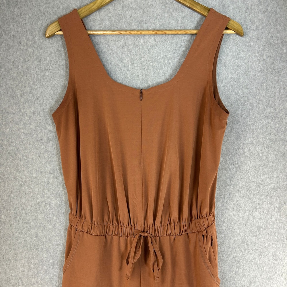 Prana Railay Tank Jumpsuit Rust Brown Clay Ruched‎ Ankle Pockets Womens Small - Picture 5 of 16
